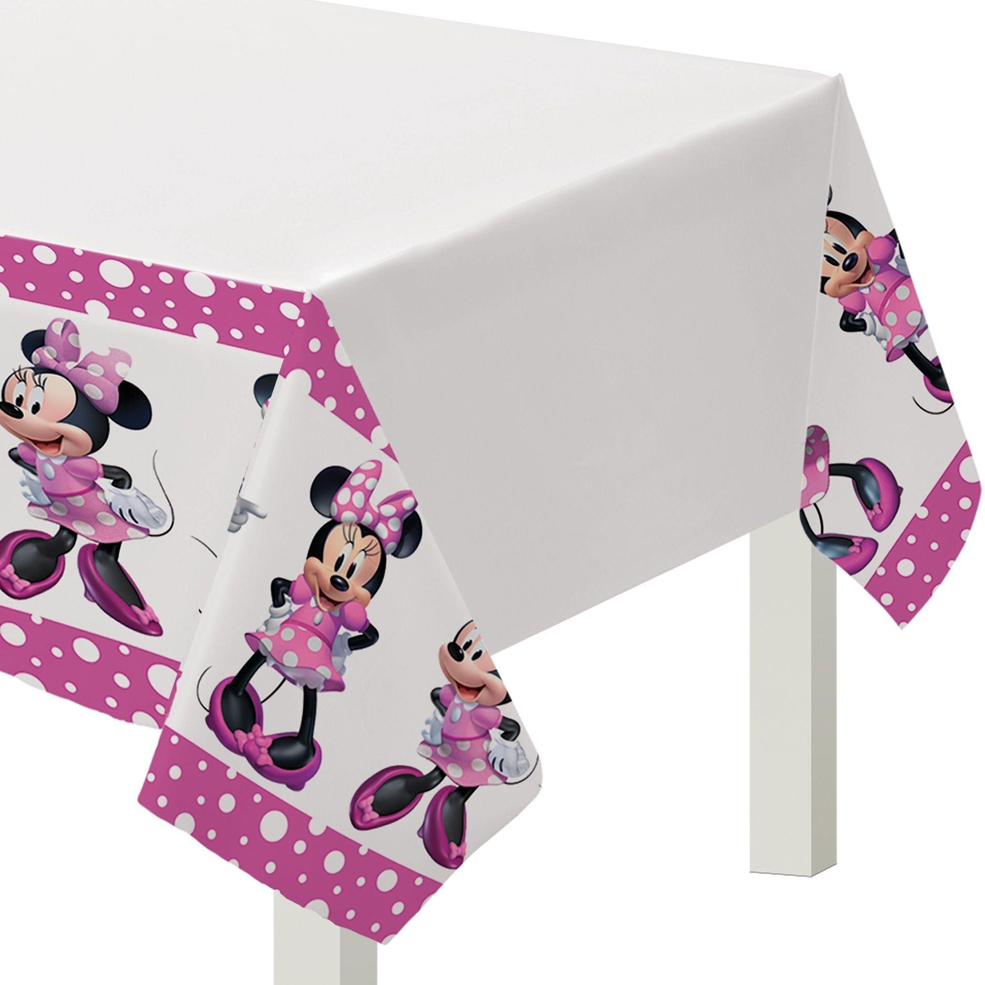 Minnie Mouse Forever Birthday Party Supplies Pack for 8 Guests - Kit Includes Plates, Napkins, Table Cover, Banner Decoration, Swirls, Centerpiece, Favors with Bags & Pinata